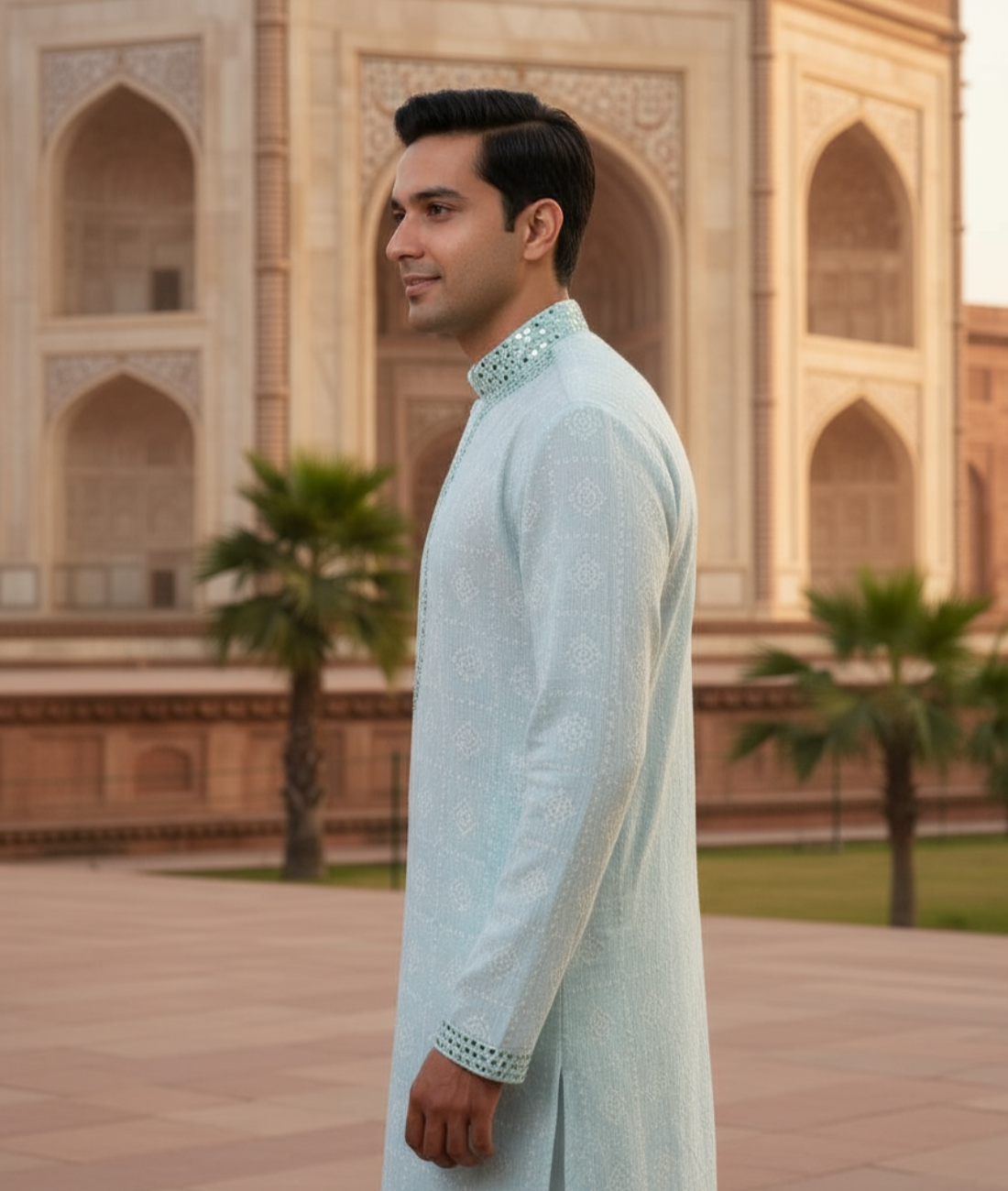 Real Mirror Work Luxury Hand Embroidered Kurta