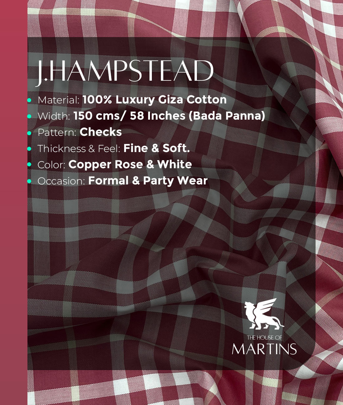 J.Hampstead Checks Luxe Edition Giza Cotton Fabric