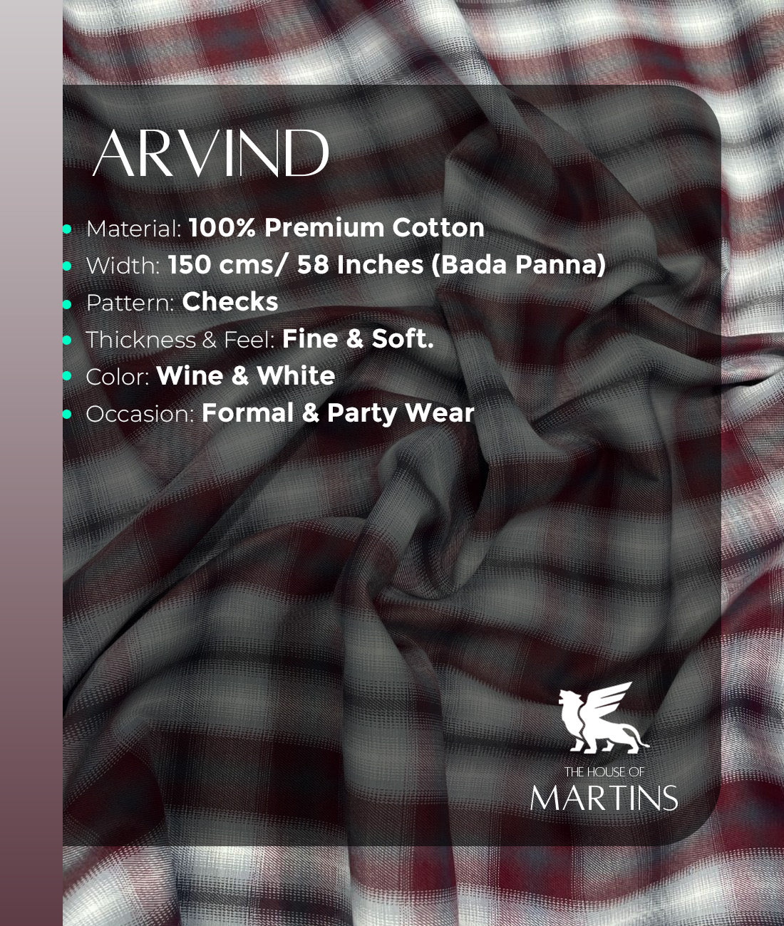 Arvind Blurred Unique Checks Fabric for Men's Shirt