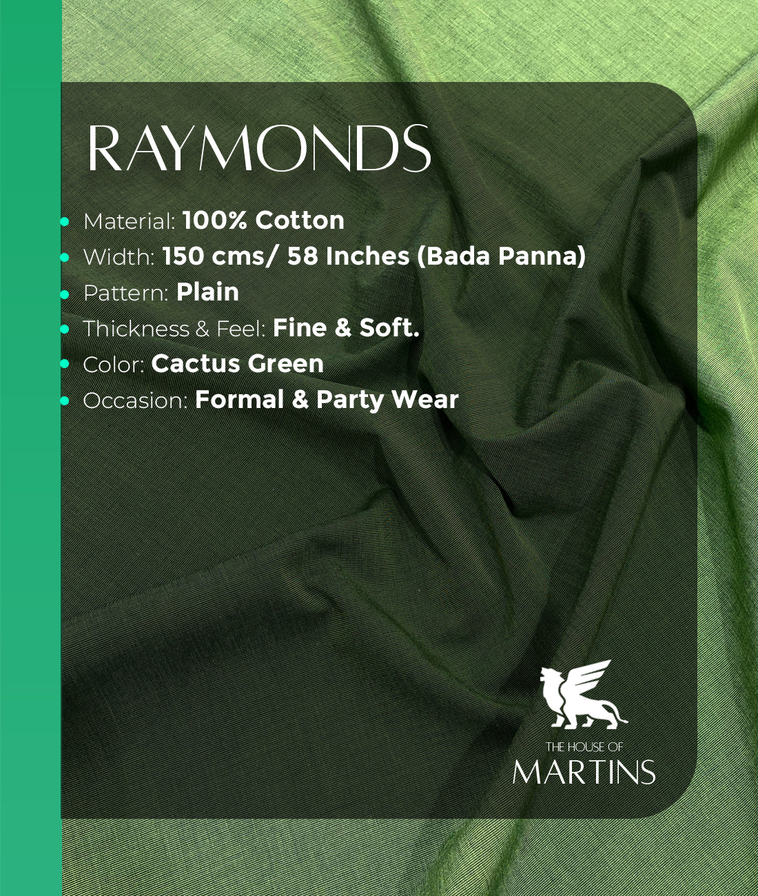 Raymond 100% Premium Cotton Fabric for Men's