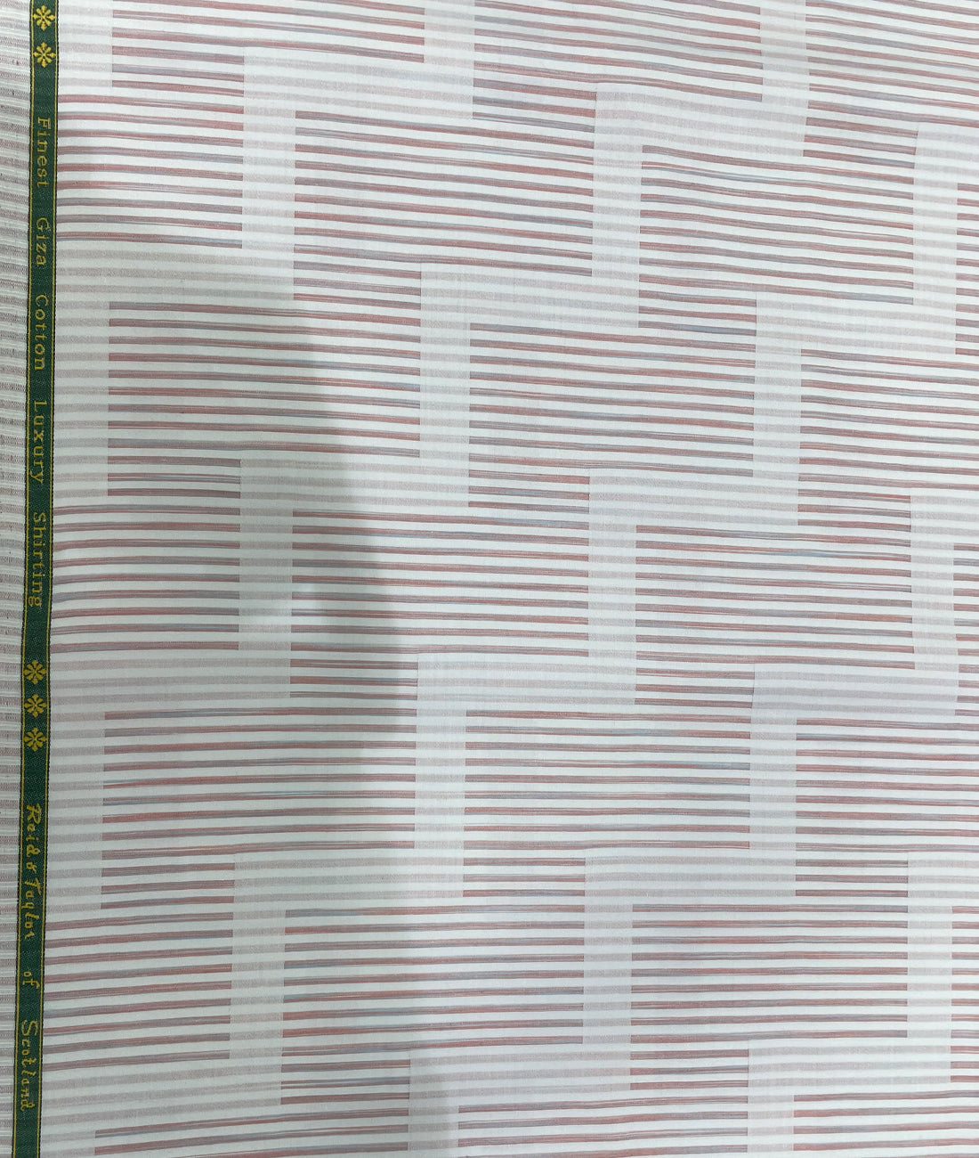 Reid & Taylor Luxury Cotton Designer Stripe Men's Cotton Fabric Unstitched