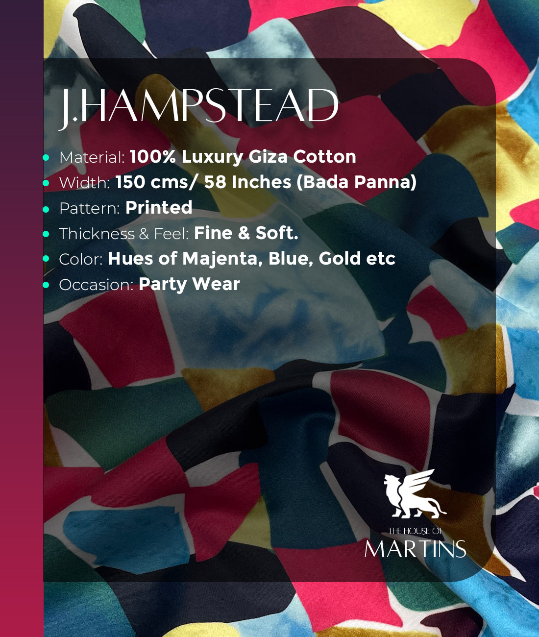 J.Hampstead Abstract Luxury 2 Ply Giza Cotton Fabric