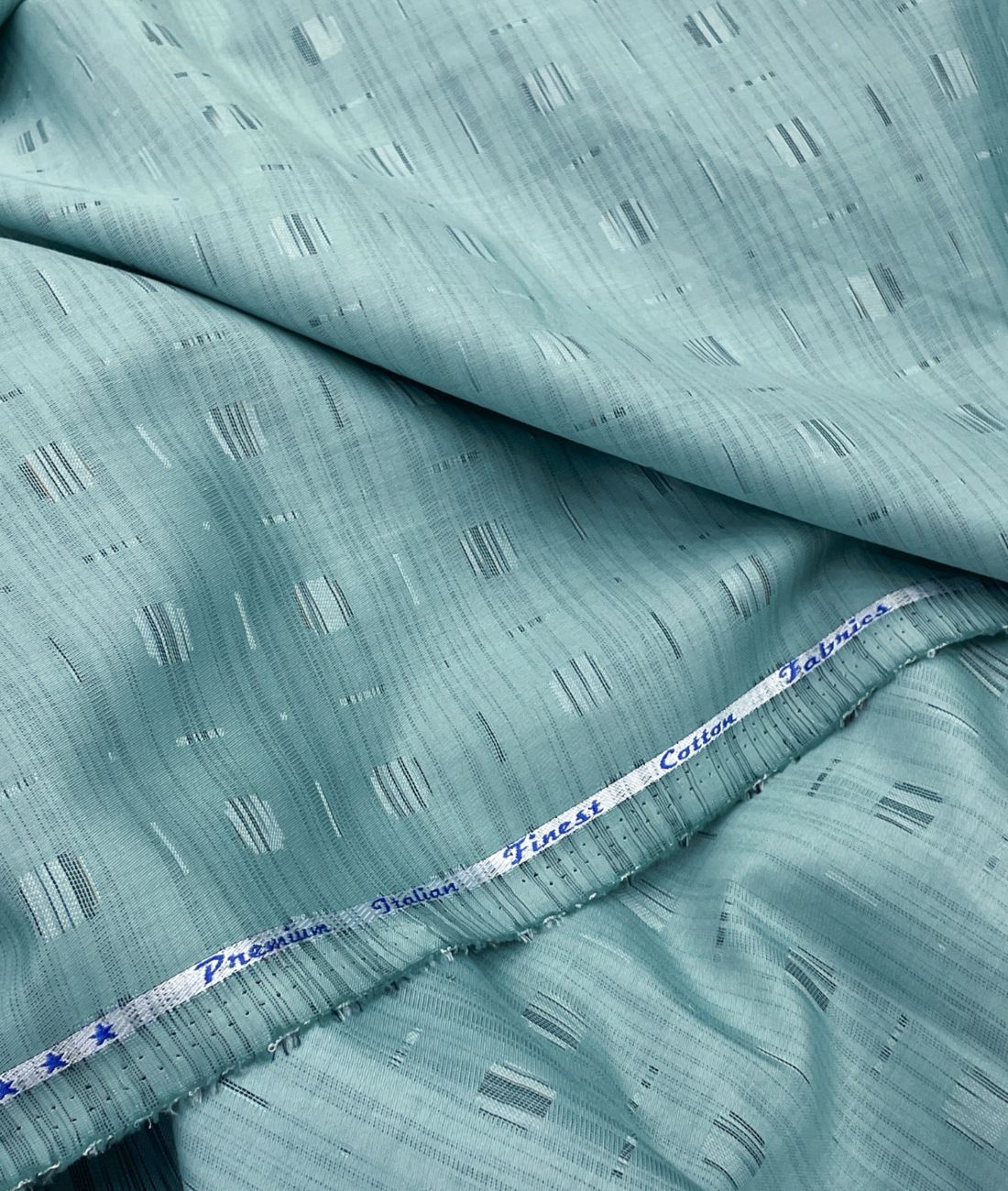 Light Turquoise Giza Cotton Fabric for Shirt & Kurta