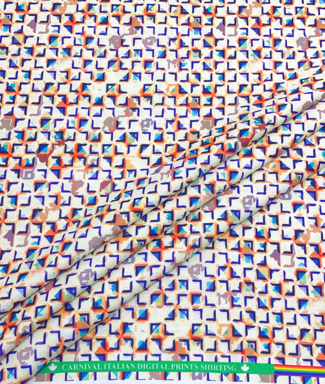 Crisp Patterned Printed Anti Wrinke Cotton Fabric for Men's Shirts & Kurta