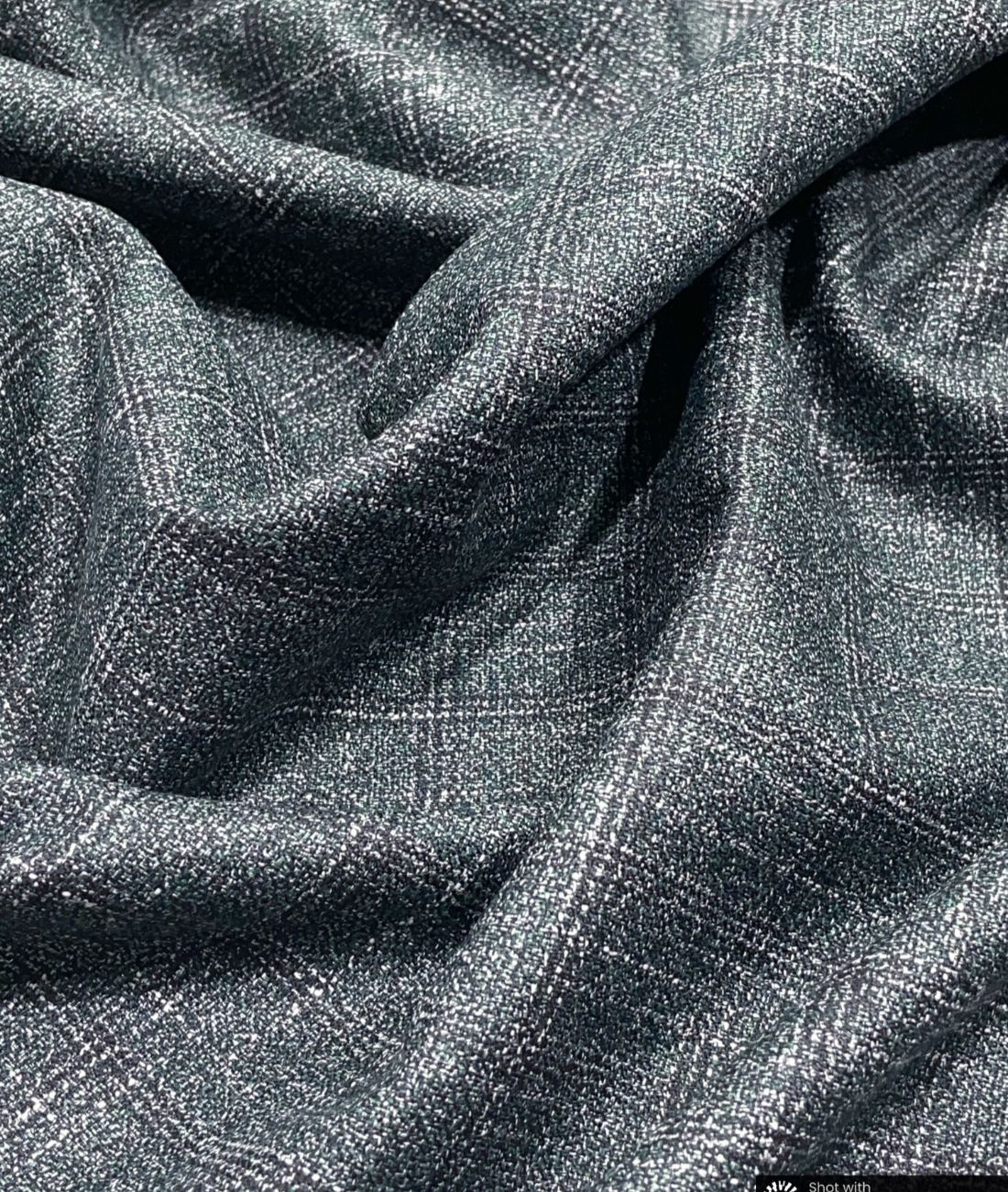 Spaadaa 150s Green Cashmere Wool Blend Checks Fabric