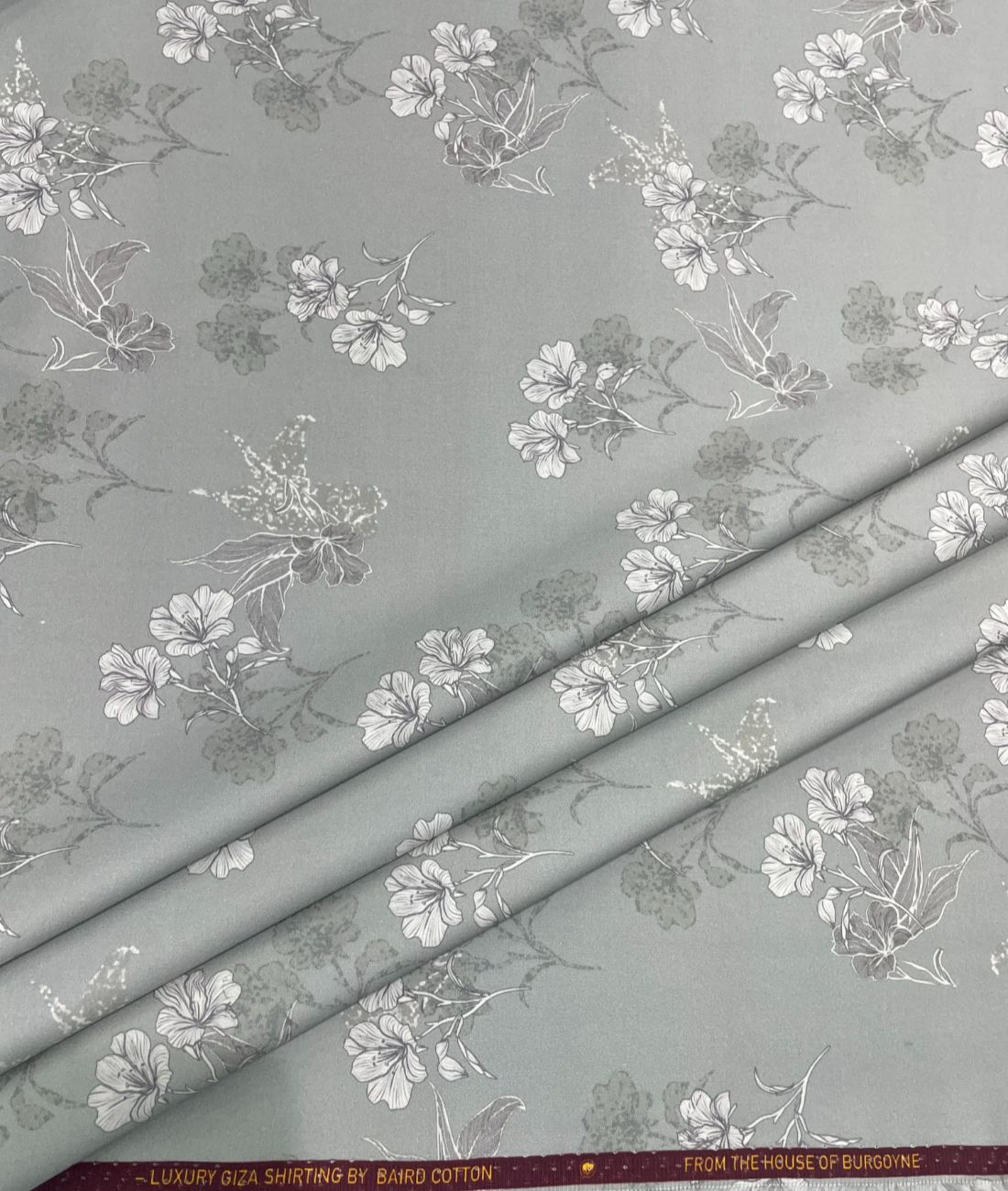 Burgoyne Leaves & Flowers Luxury Printed Shirt Fabric Giza Cotton