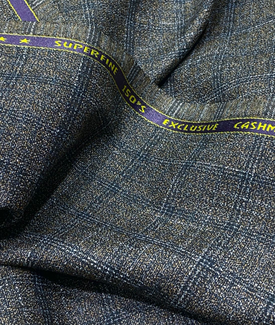 Spaadaa 180's Brown Wool Blend Checks Fabric