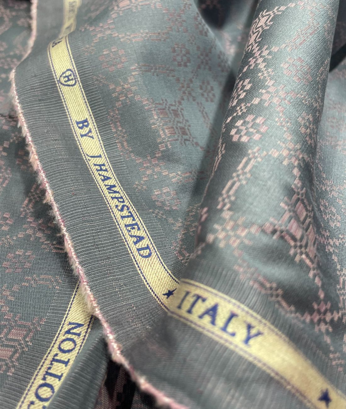 J.Hampstead Printed Jacquard Luxury Giza Cotton Fabric for Men's Shirt