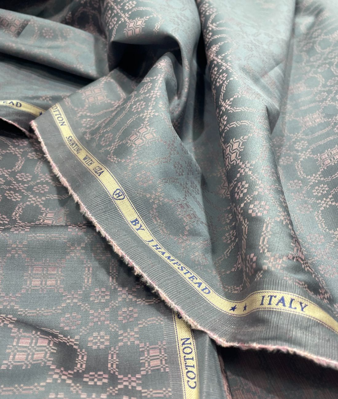 J.Hampstead Printed Jacquard Luxury Giza Cotton Fabric for Men's Shirt