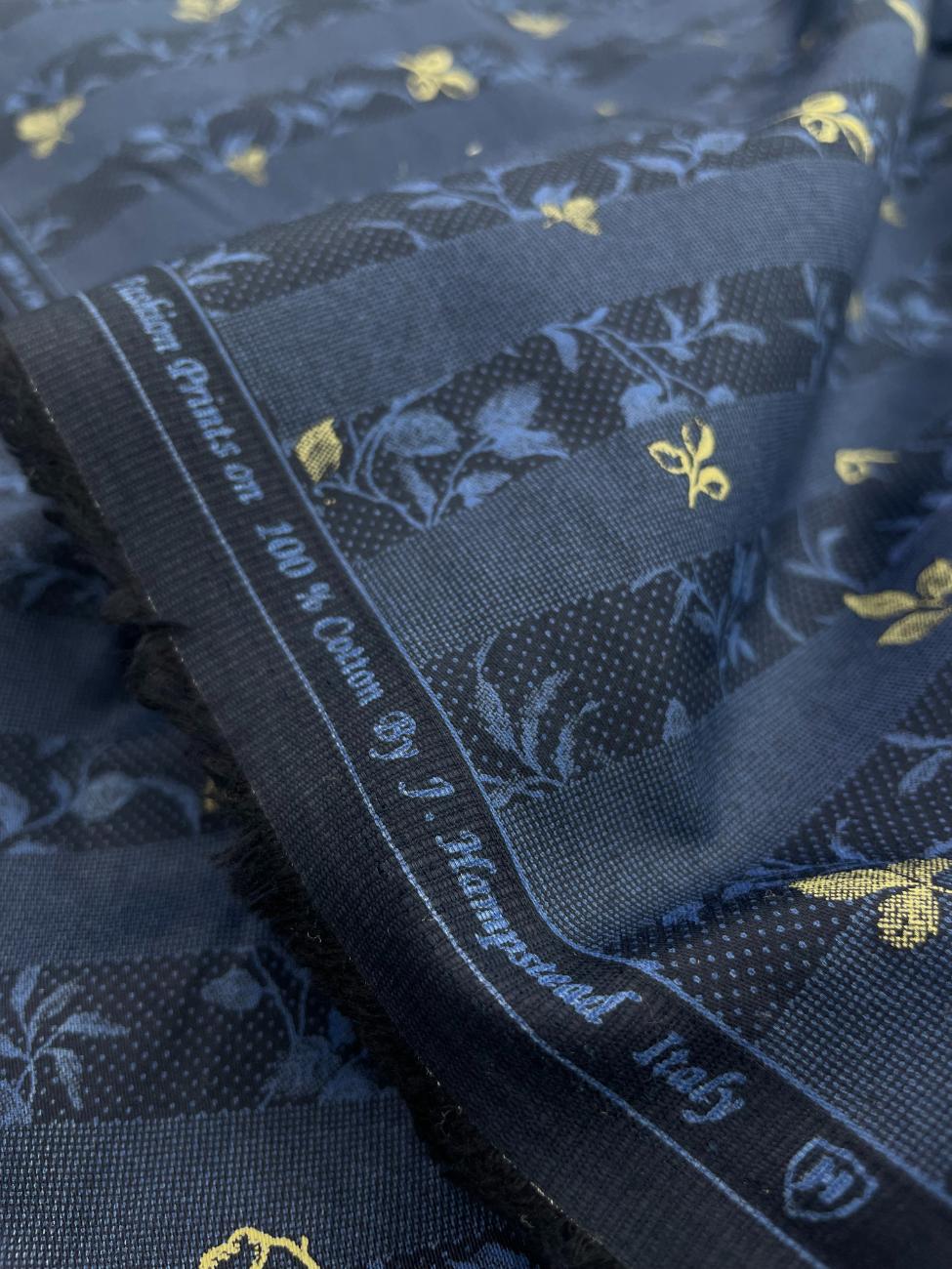 J.Hampstead Floral Print Luxury Cotton Fabric for Men's Shirt