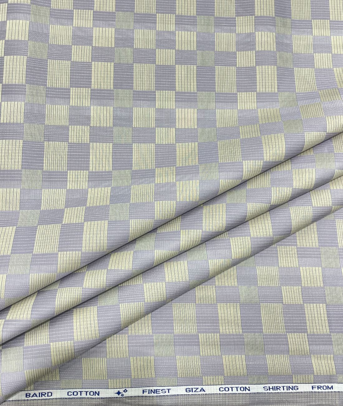 Burgoyne Luxury Blocks Checks Pattern Giza Cotton Fabric for Men's Shirt