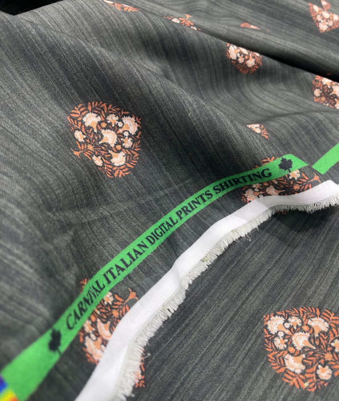 Floral Serenity Printed Anti Wrinke Cotton Fabric for Men's Shirts & Kurta