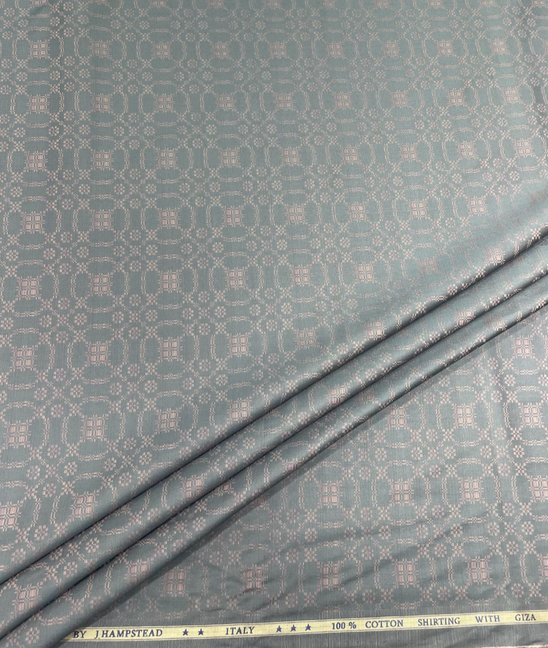 J.Hampstead Printed Jacquard Luxury Giza Cotton Fabric for Men's Shirt