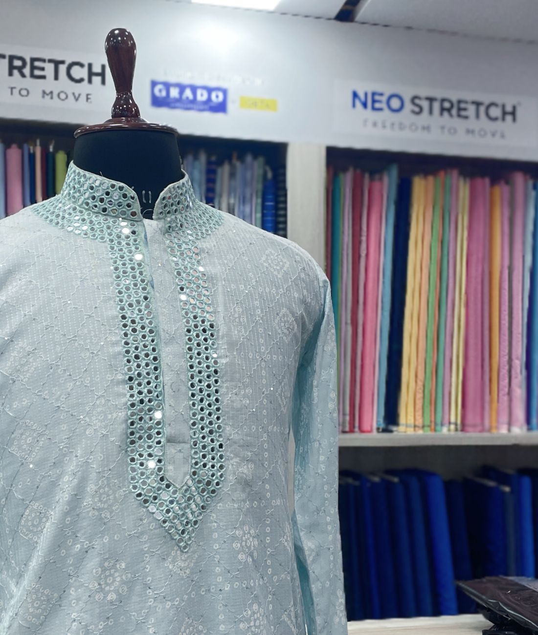 Real Mirror Work Luxury Hand Embroidered Kurta