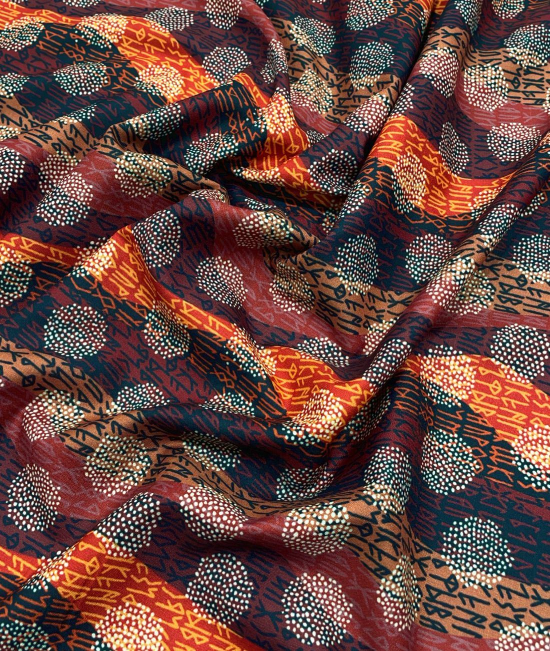 Vibrant Weave Printed Anti Wrinke Cotton Fabric for Men's Shirts & Kurta