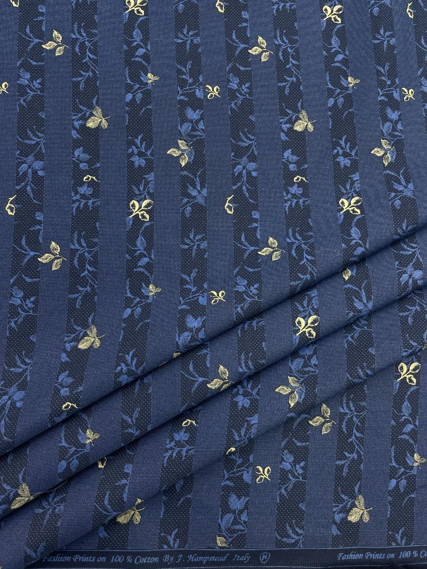 J.Hampstead Floral Print Luxury Cotton Fabric for Men's Shirt