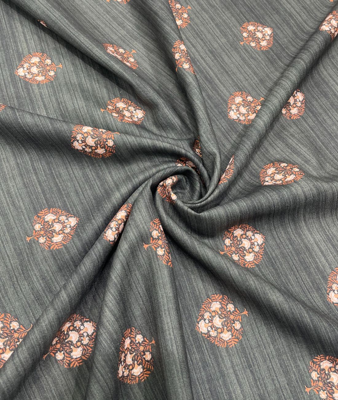 Floral Serenity Printed Anti Wrinke Cotton Fabric for Men's Shirts & Kurta