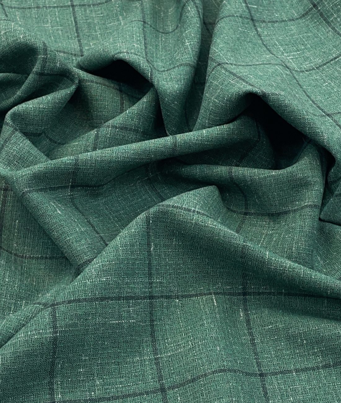 Raymond Wool + Linen Luxury Checks Suiting Fabric