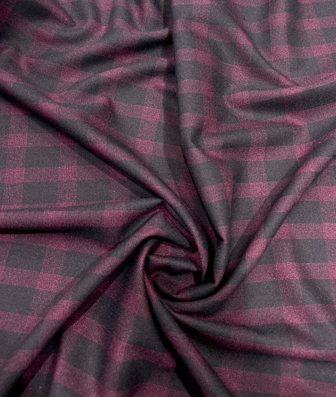 Augustus Wine & Black Stretchable Suiting Fabric for Suit & Blazer