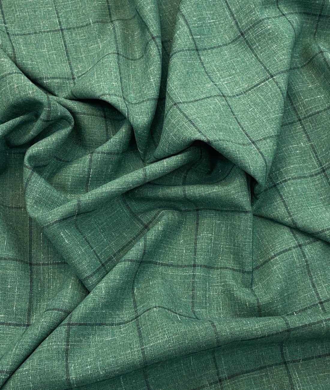 Raymond Wool + Linen Luxury Checks Suiting Fabric