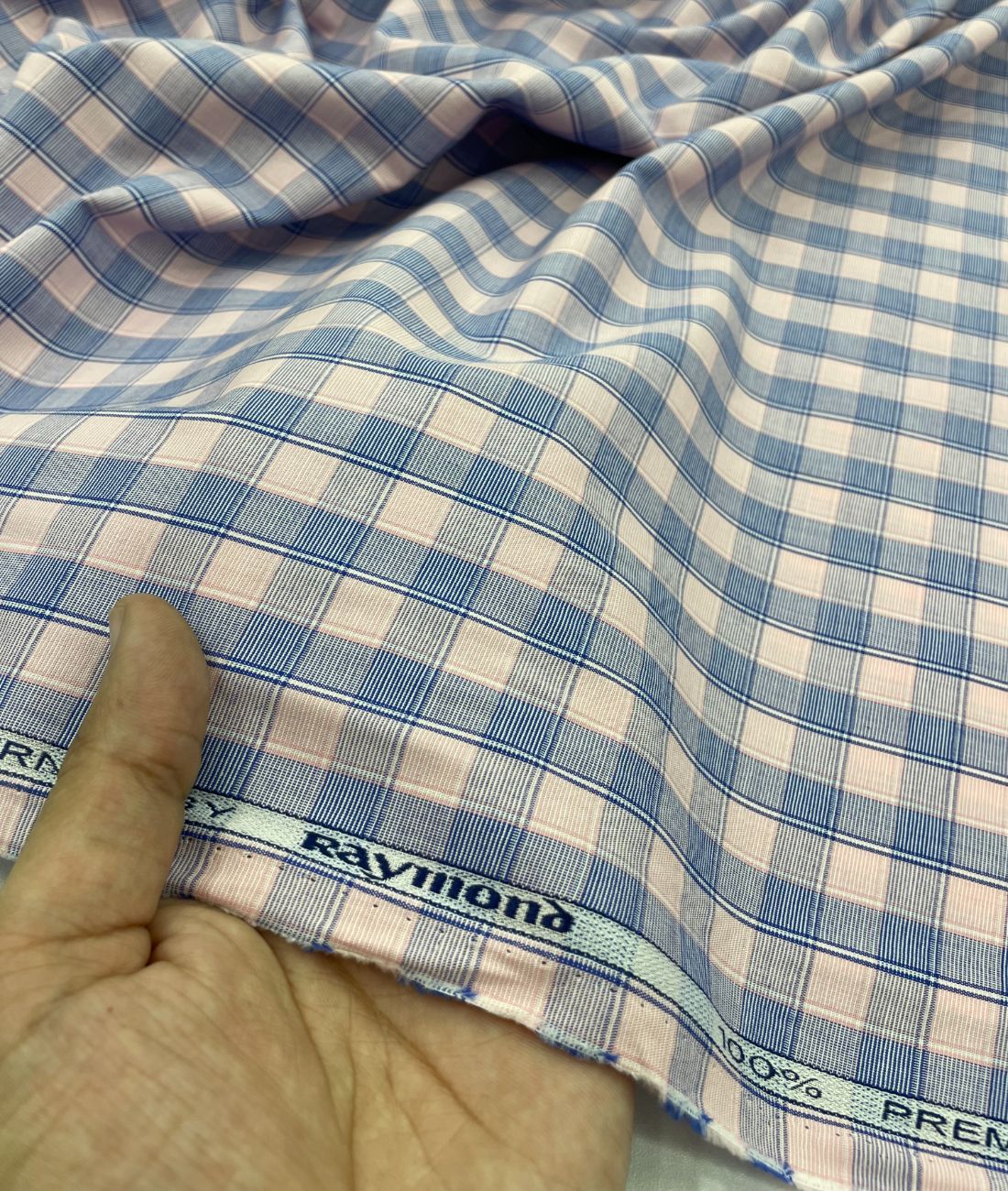 Raymond Pastel Checks Premium Cotton Fabric for Men's Shirt