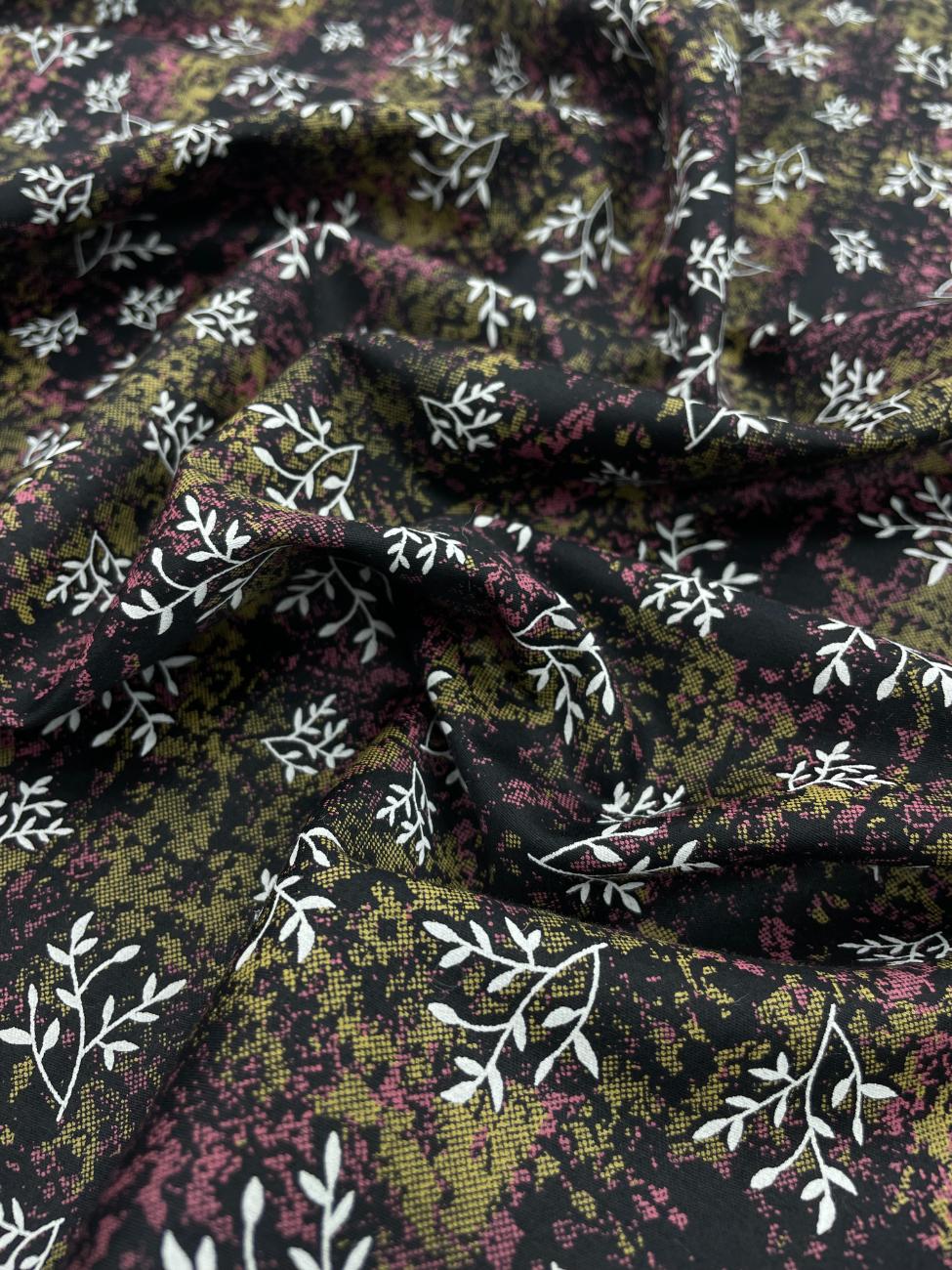 Brunello Ferragamo Floral Dark Print Giza Cotton Fabric