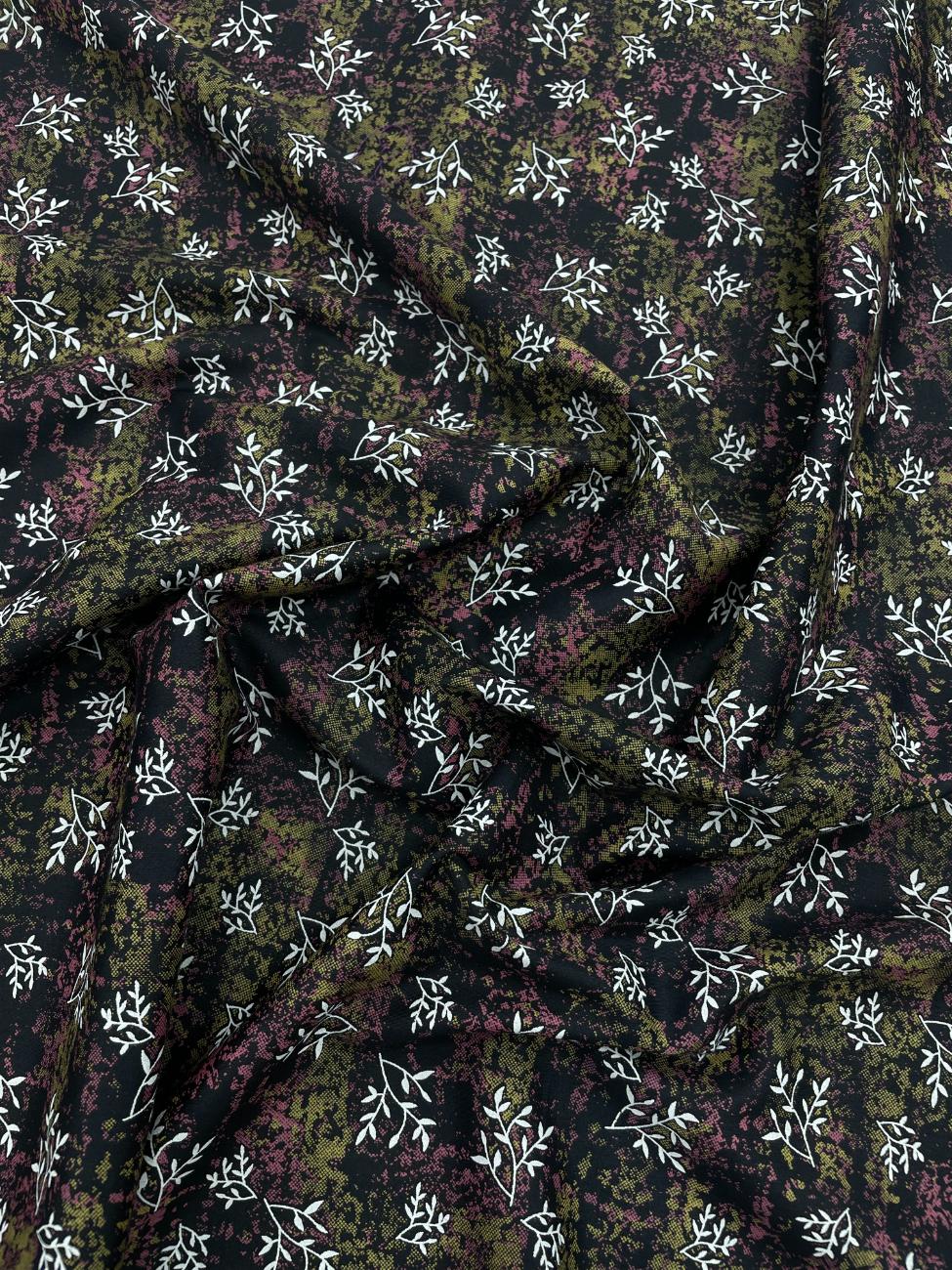 Brunello Ferragamo Floral Dark Print Giza Cotton Fabric