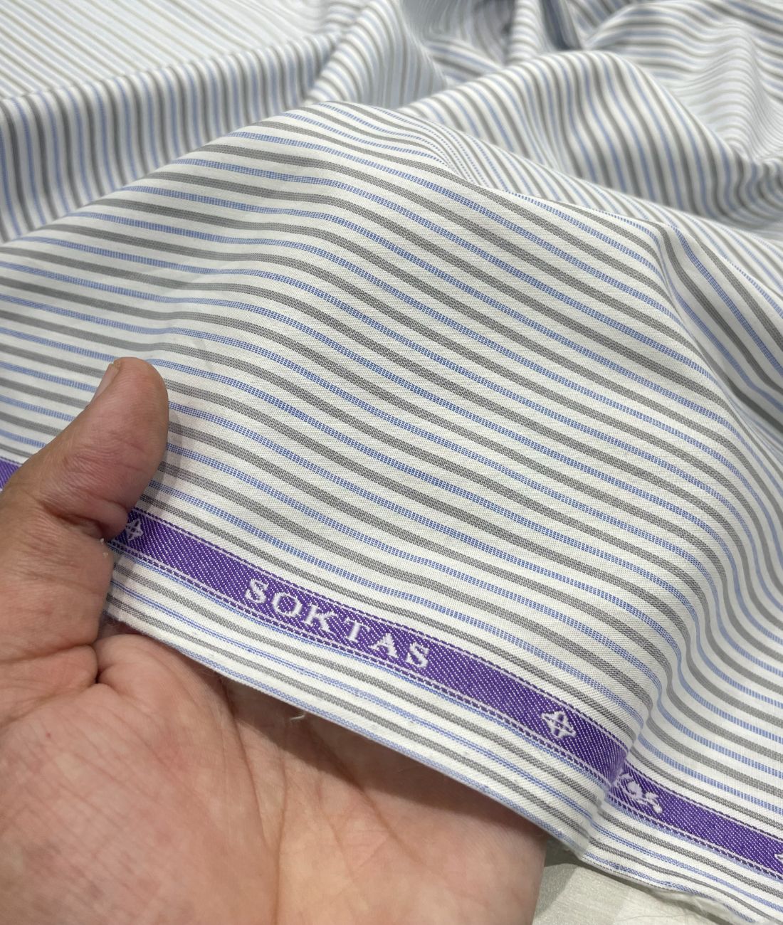 Soktas Stripe 2 Ply Cotton Fabric for Men's Shirt