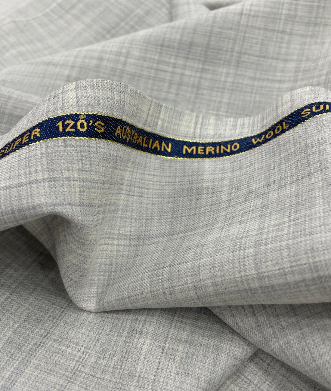 Absoluto Elite Luxury Grey Super 120's Counts Merino Wool Suiting Fabric