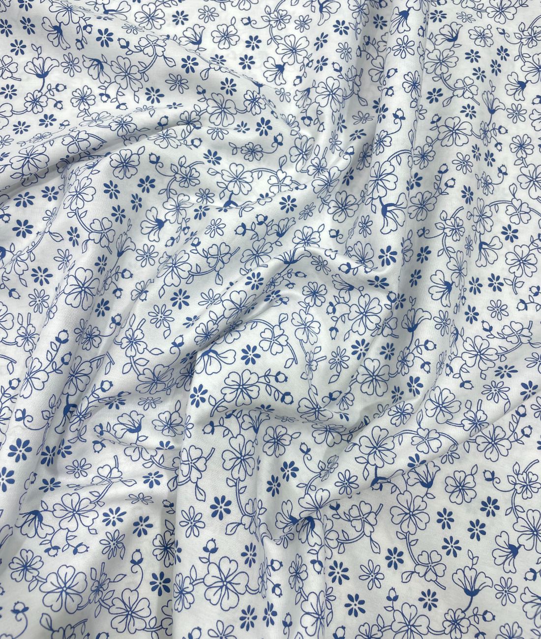 Loro Piana White Floral Printed Shirt Fabric for Men's Shirt