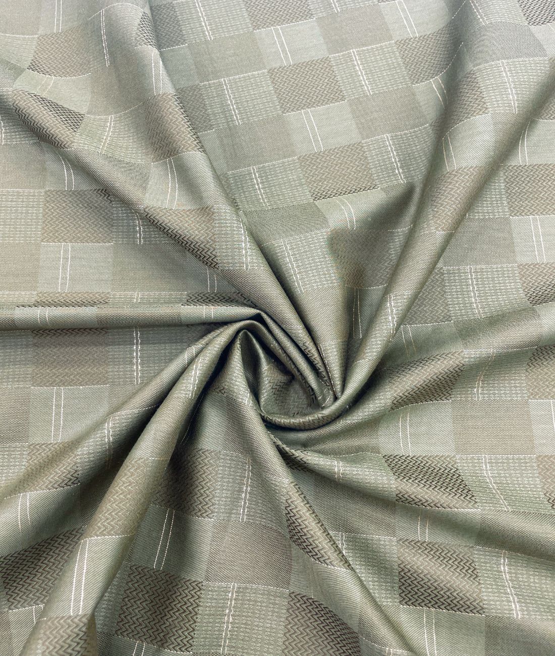 Olive Green Jacquard Giza Cotton Fabric for Shirt & Kurta