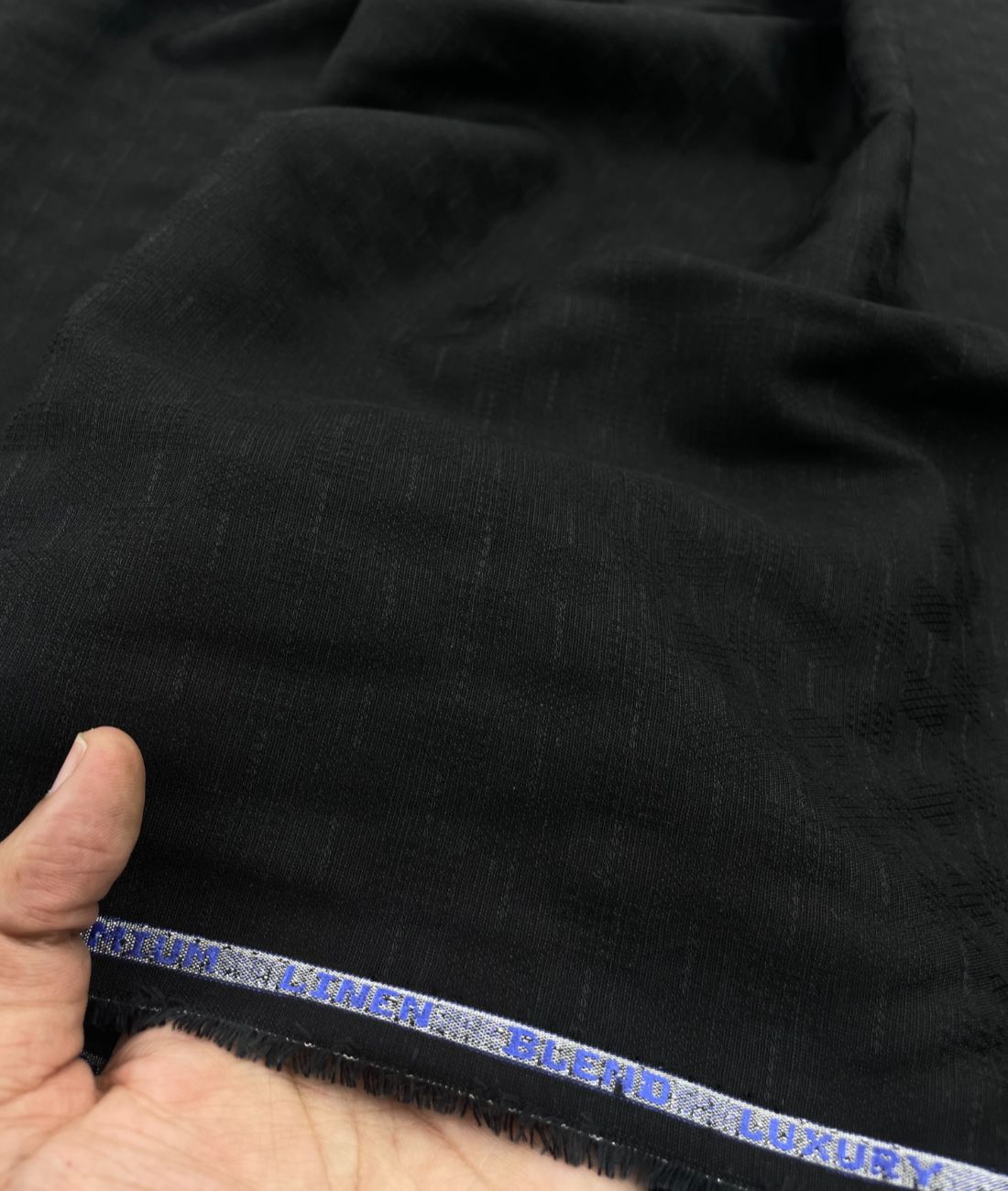 Black Jacquard Linen Fabric for Shirt & Kurta