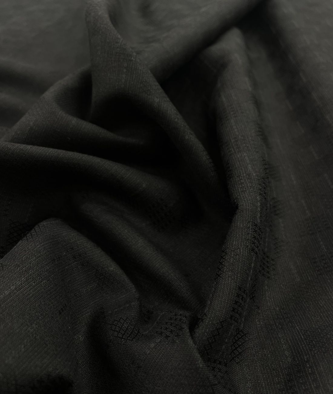 Black Jacquard Linen Fabric for Shirt & Kurta