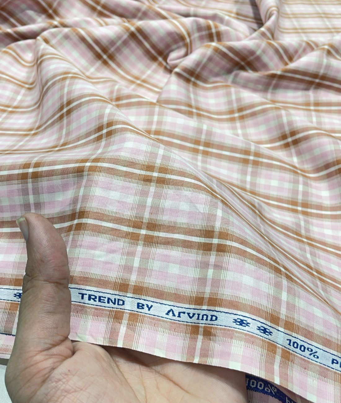 Arvind Premium Cotton Checks Fabric for Men's Shirt