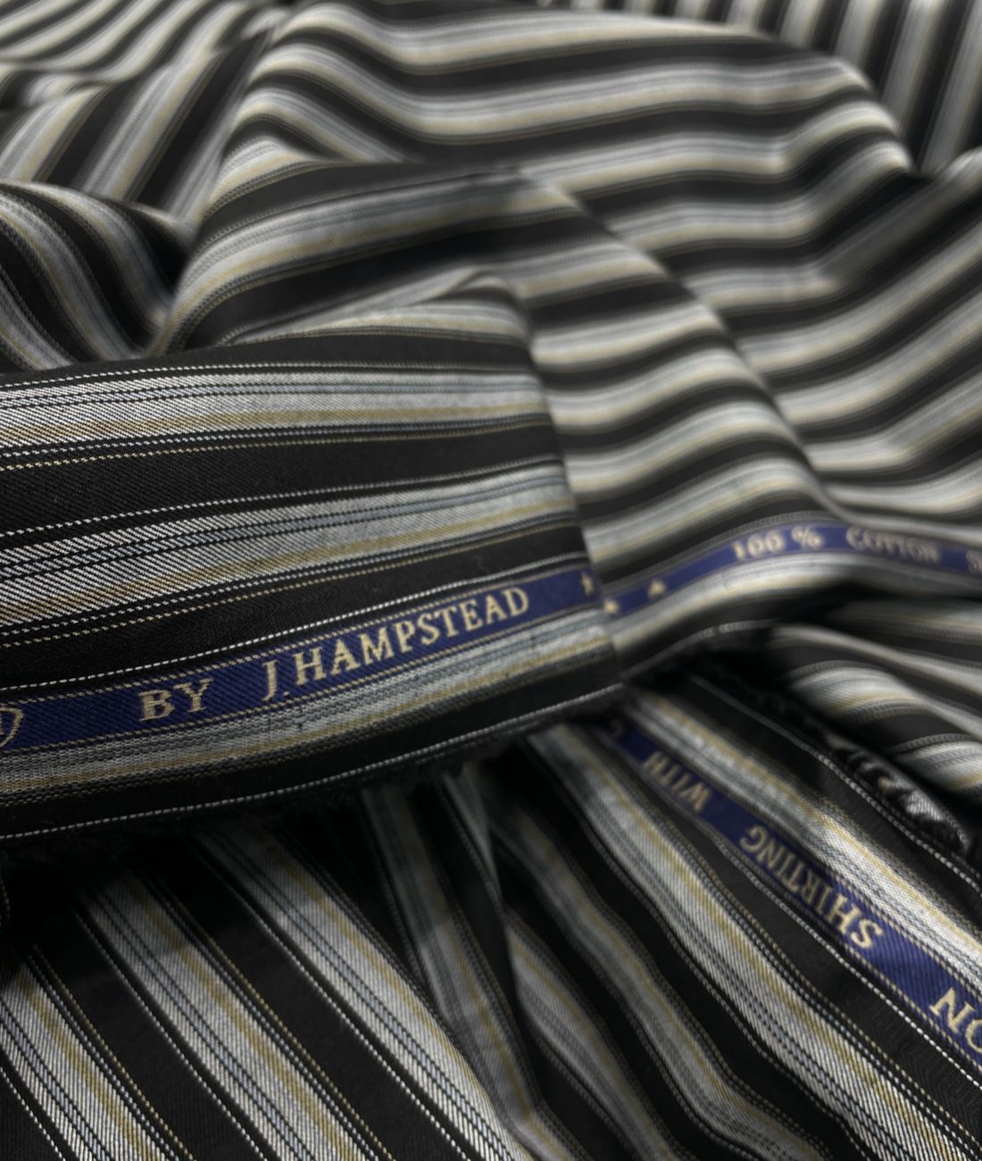J.Hampstead Stripe Luxury 2 Ply Cotton Fabric for Premium Men's Shirt
