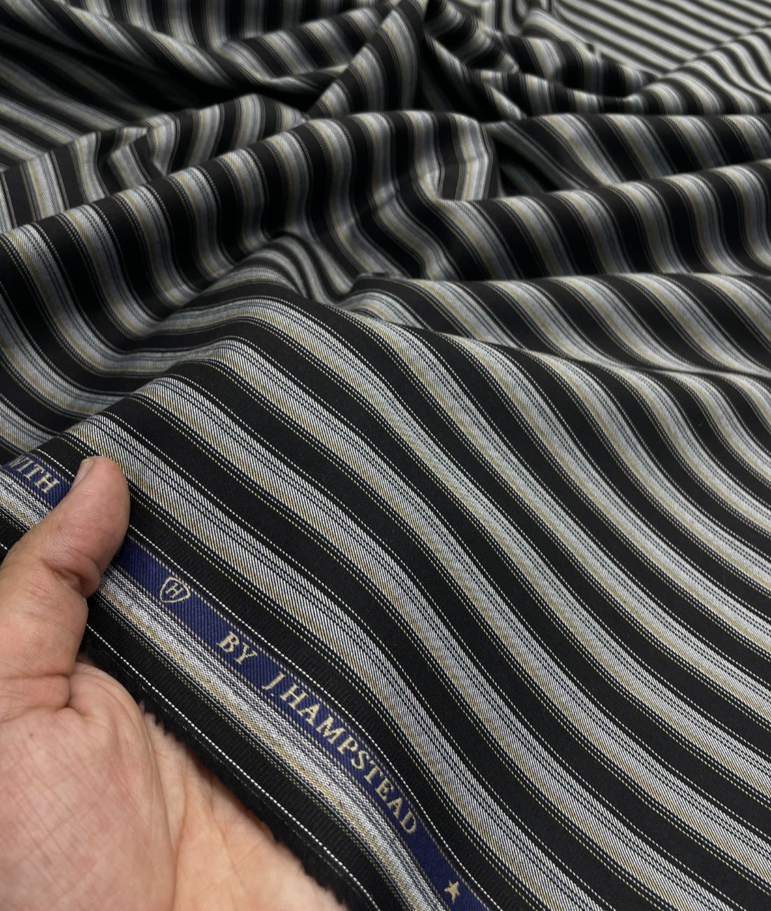 J.Hampstead Stripe Luxury 2 Ply Cotton Fabric for Premium Men's Shirt