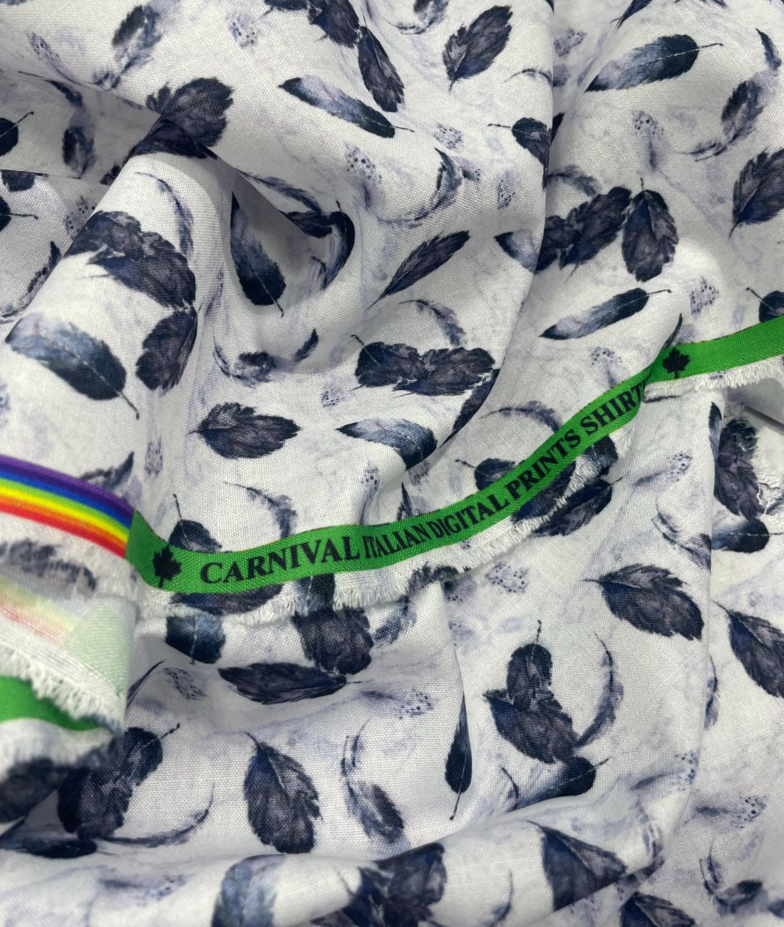 Leafy Serenity Printed Anti Wrinke Cotton Fabric for Men's Shirts & Kurta