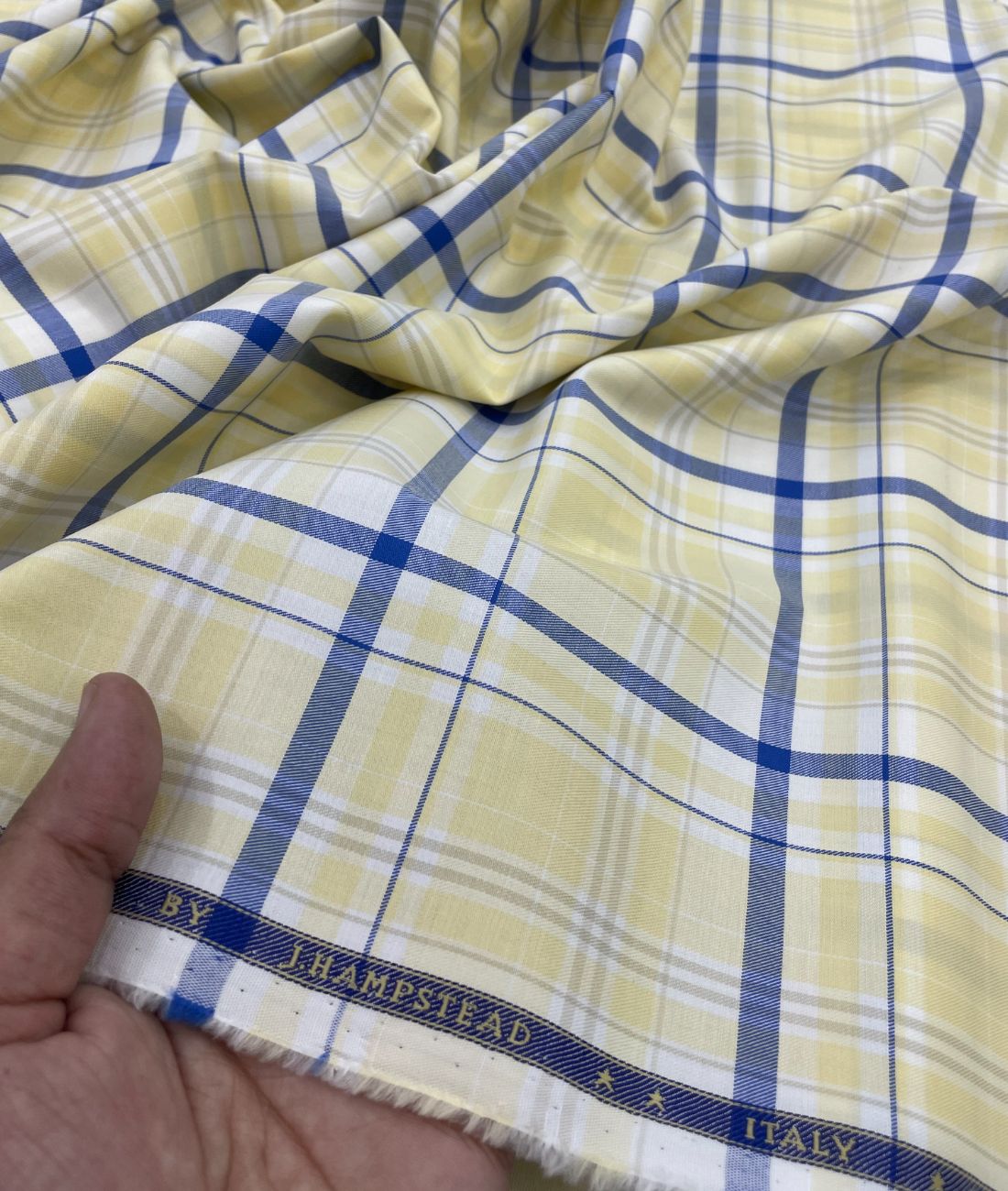 J.Hampstead Luxury 2 Ply Burberry Checks Giza Cotton Fabric for Men's Shirt