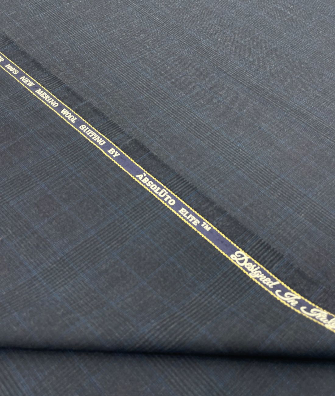 Absoluto Elite Blue Super 100's Counts Merino Wool Suiting Fabric