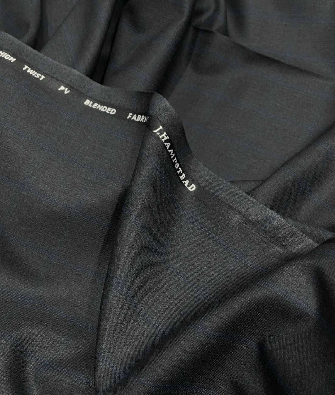 J.Hampstead Luxury Black with Self Pattern Suiting Fabric