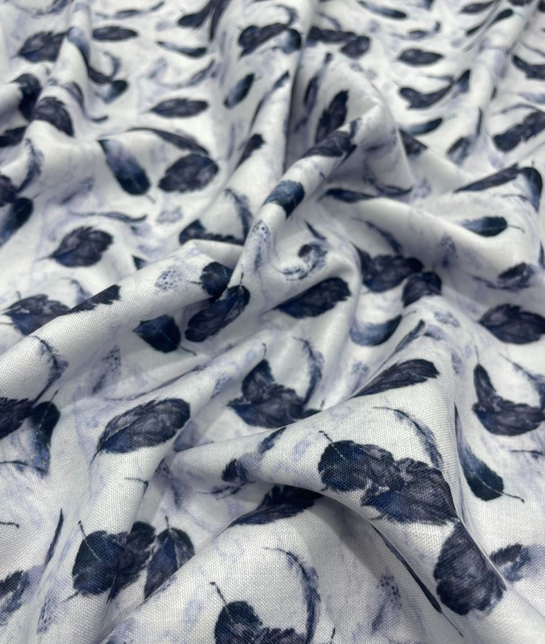 Leafy Serenity Printed Anti Wrinke Cotton Fabric for Men's Shirts & Kurta