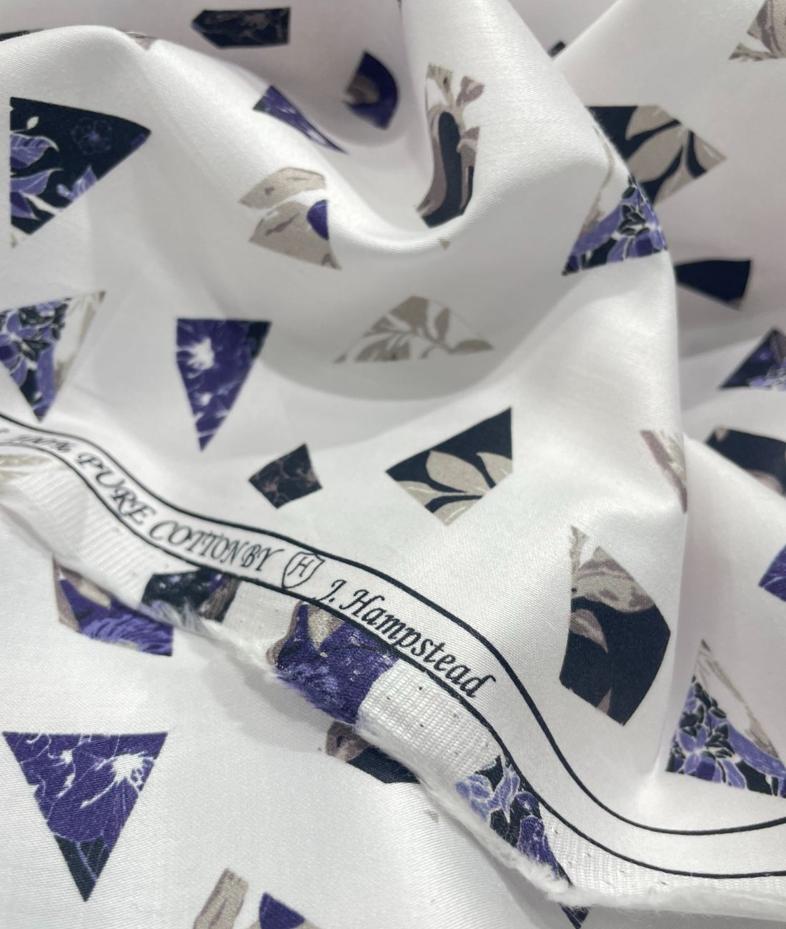 J.Hampstead White Exotic Ultra Luxury Giza Cotton Fabric for Shirt