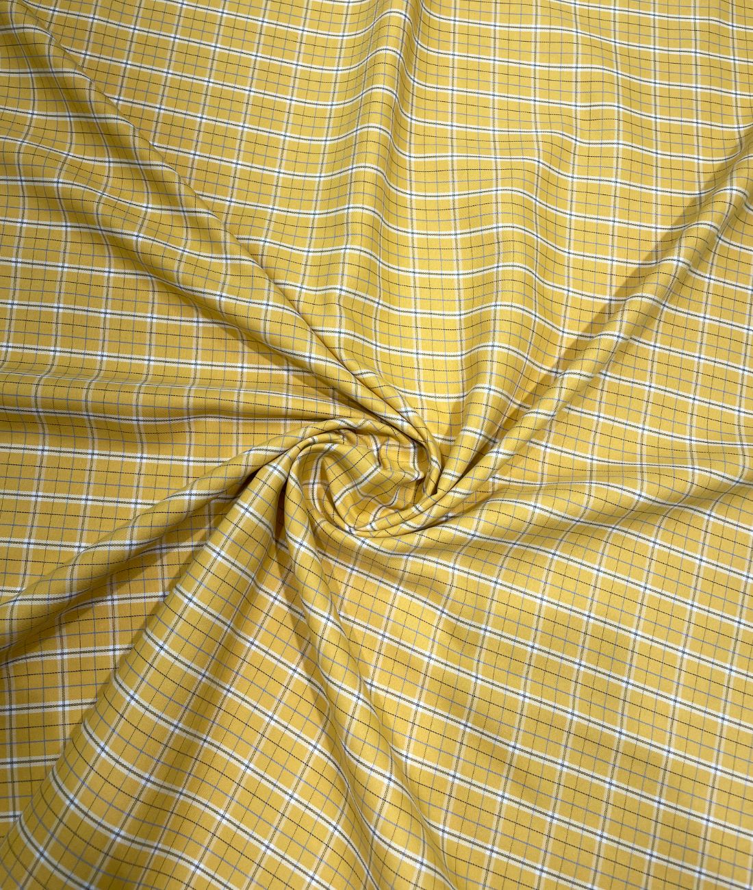 Raymonds Yellow Checks Premium Cotton Fabric for Men's Shirt