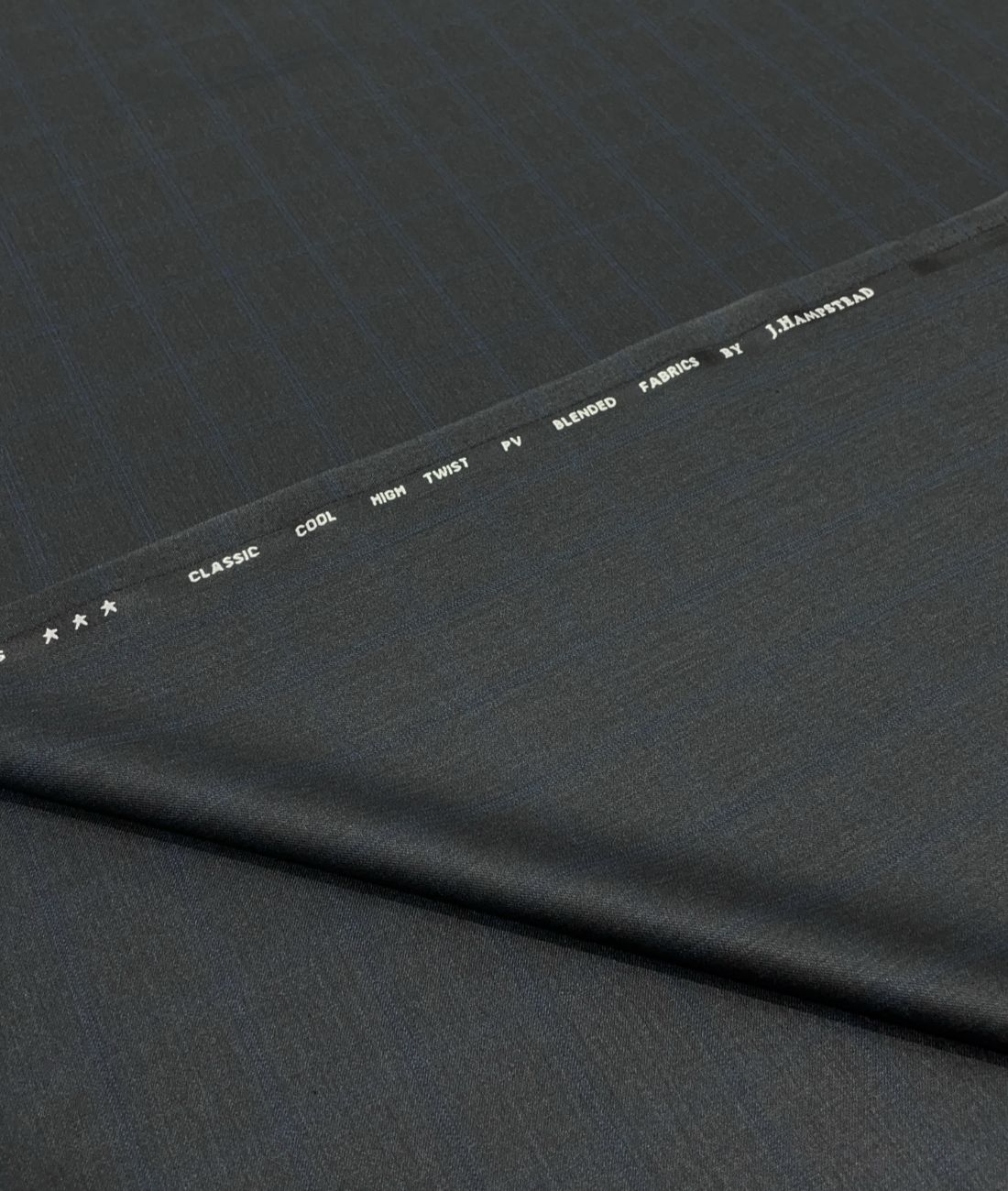 J.Hampstead Luxury Black with Self Pattern Suiting Fabric