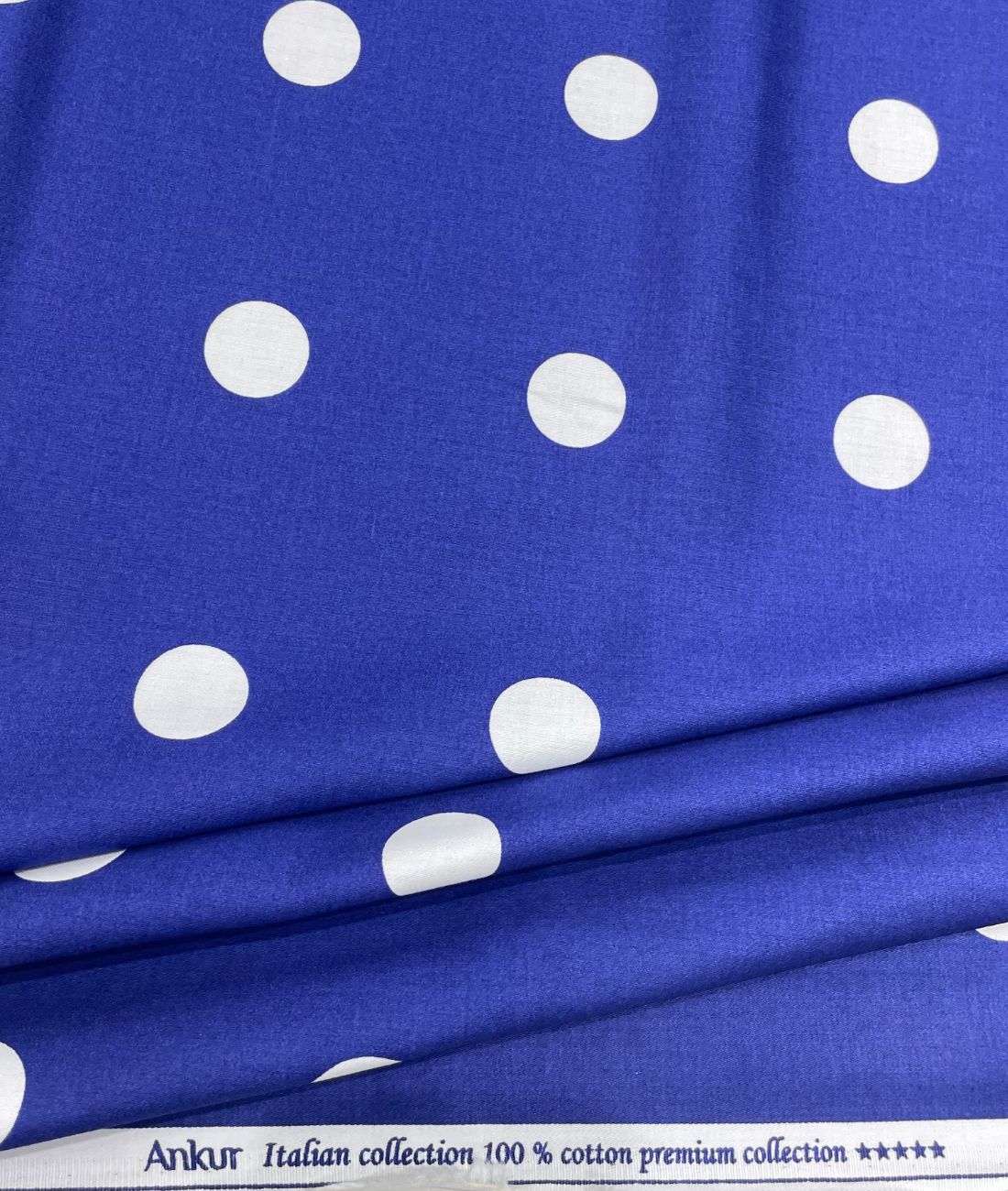 Designer Polka Dot Luxury Giza Cotton Shirt Fabric