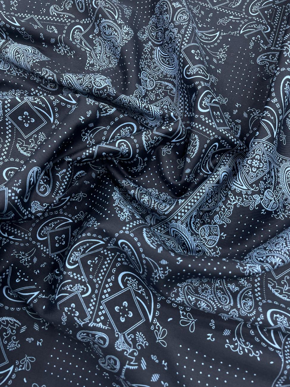 Brunello Ferragamo Italian Paisley Printed Luxury Giza Cotton Fabric