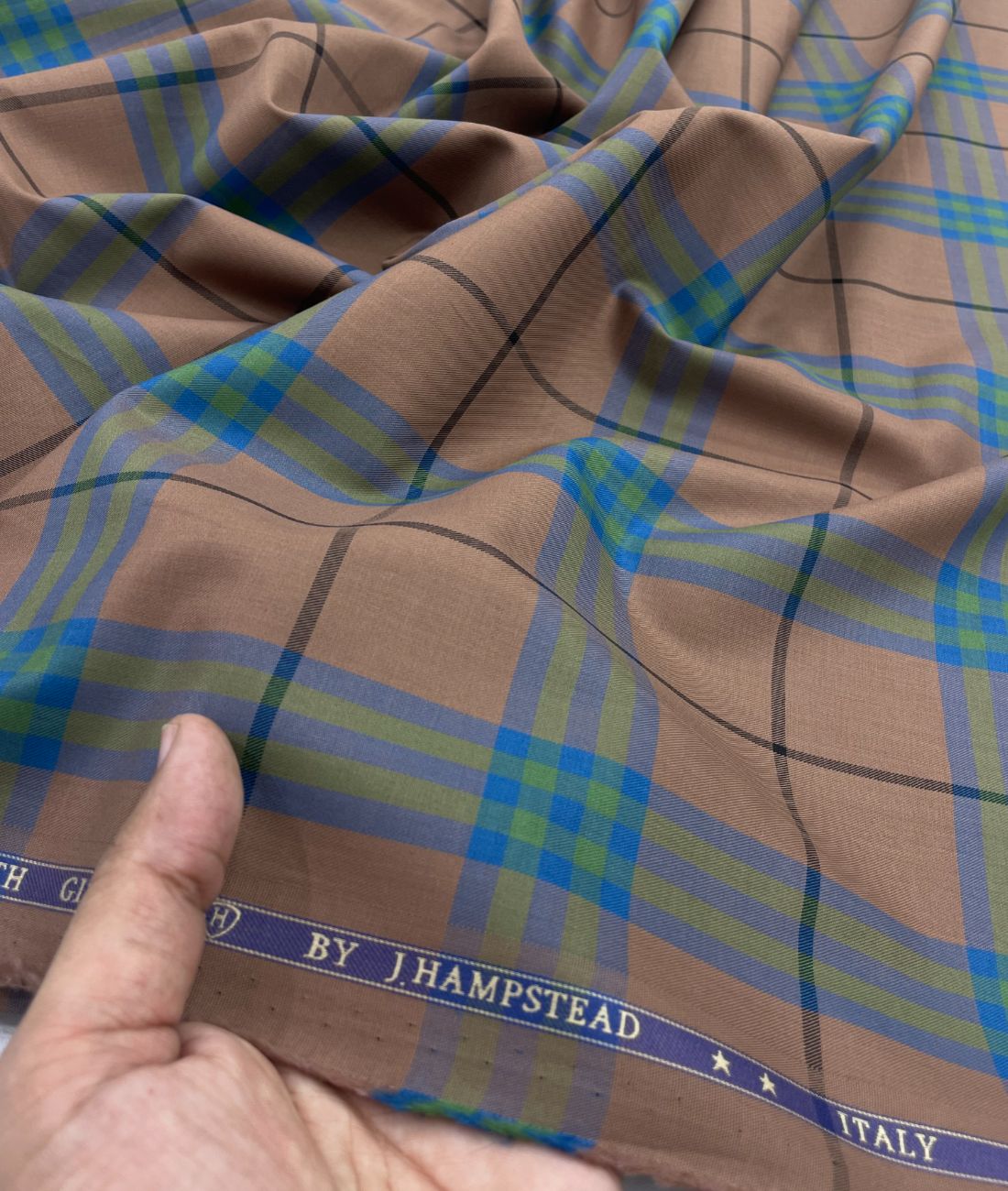 J.Hampstead Luxury 2 Ply Burberry Checks Giza Cotton Fabric for Men's Shirt