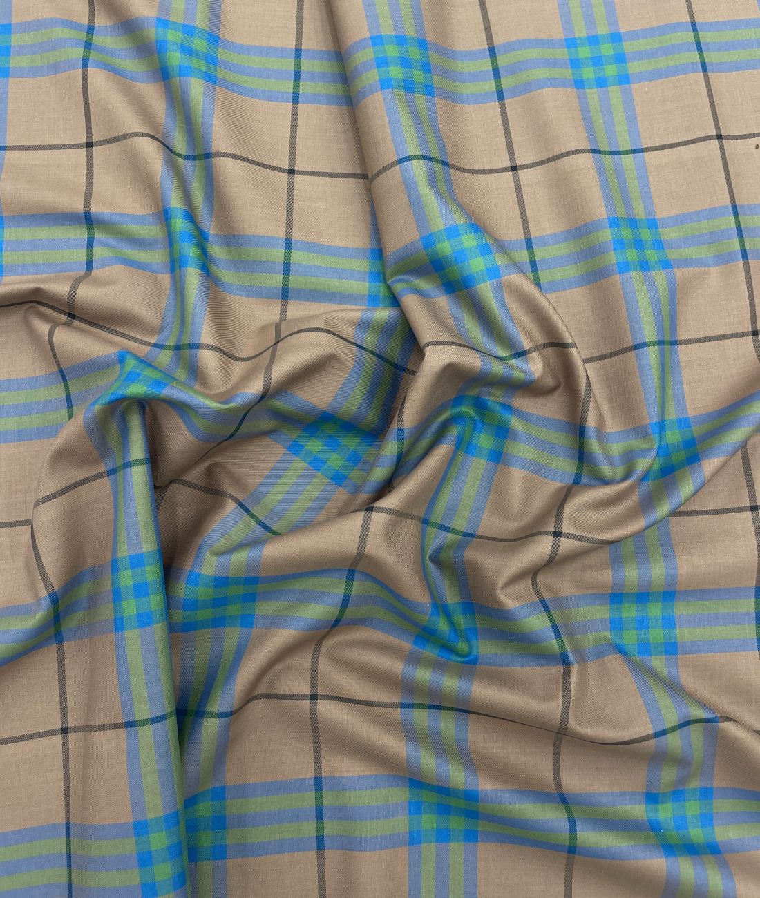J.Hampstead Luxury 2 Ply Burberry Checks Giza Cotton Fabric for Men's Shirt