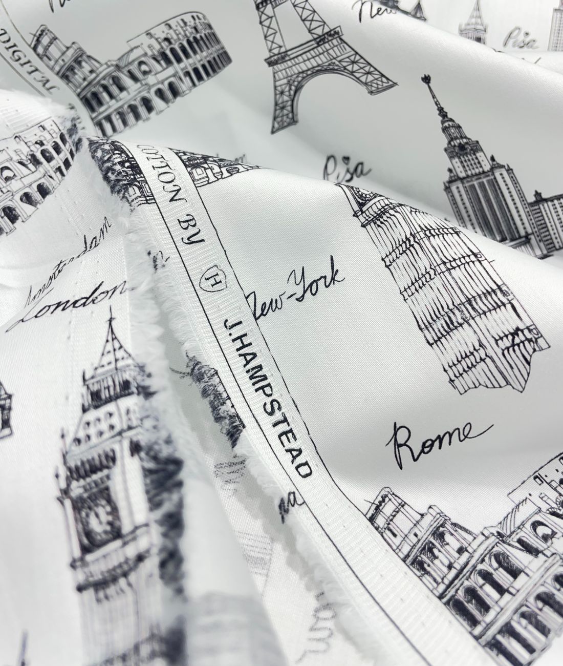 J.Hampstead City Prints Premium Giza Cotton Fabric for Men's Shirt