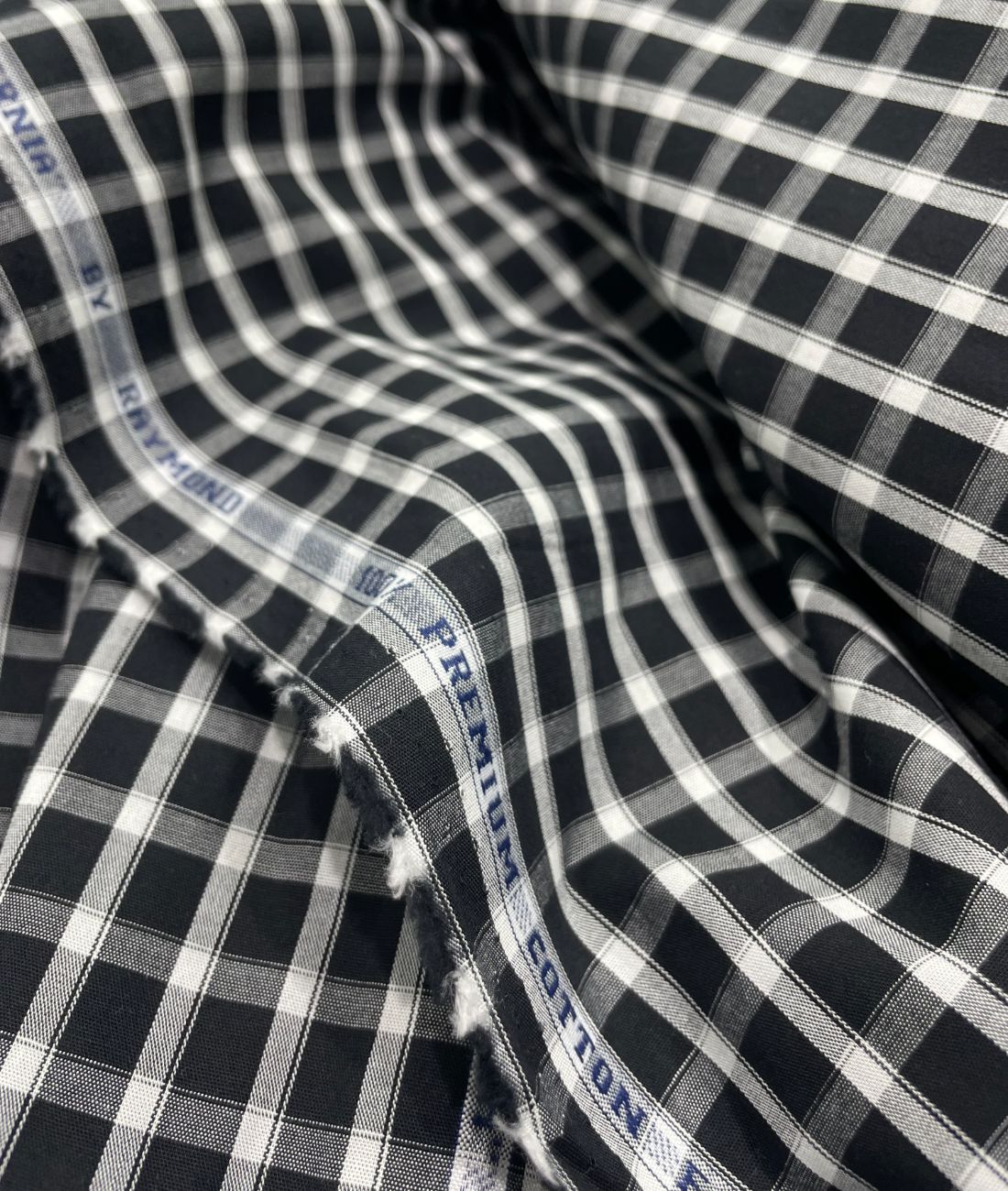 Raymond Small Black & White 100% Premium Cotton Shirt Fabric